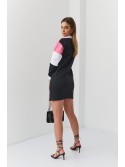 Women\'s sweatshirt dress with polo collar, dark pink FI648 - Online store - Boutique